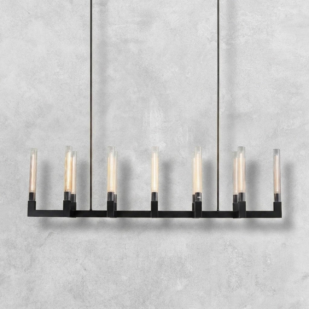 Pulse Candlestick Glass Linear Chandelier