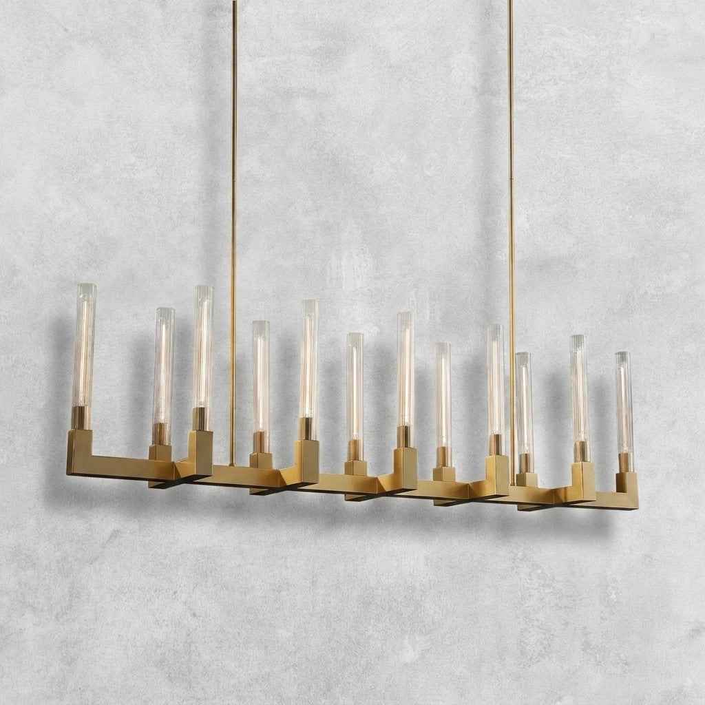 Pulse Candlestick Glass Linear Chandelier