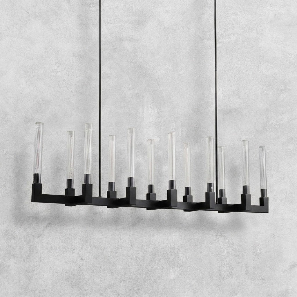 Pulse Candlestick Glass Linear Chandelier
