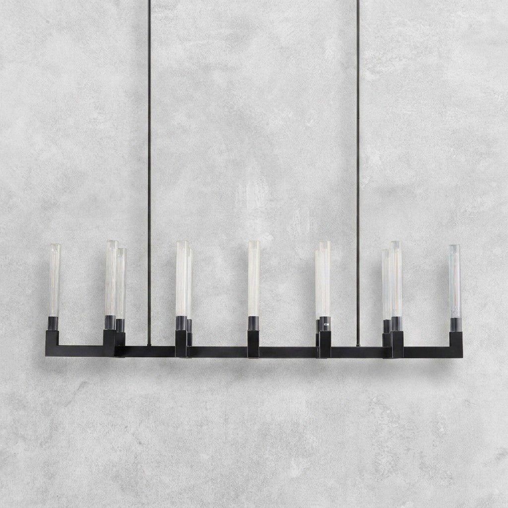 Pulse Candlestick Glass Linear Chandelier