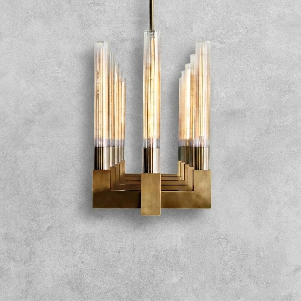 Pulse Candlestick Glass Linear Chandelier