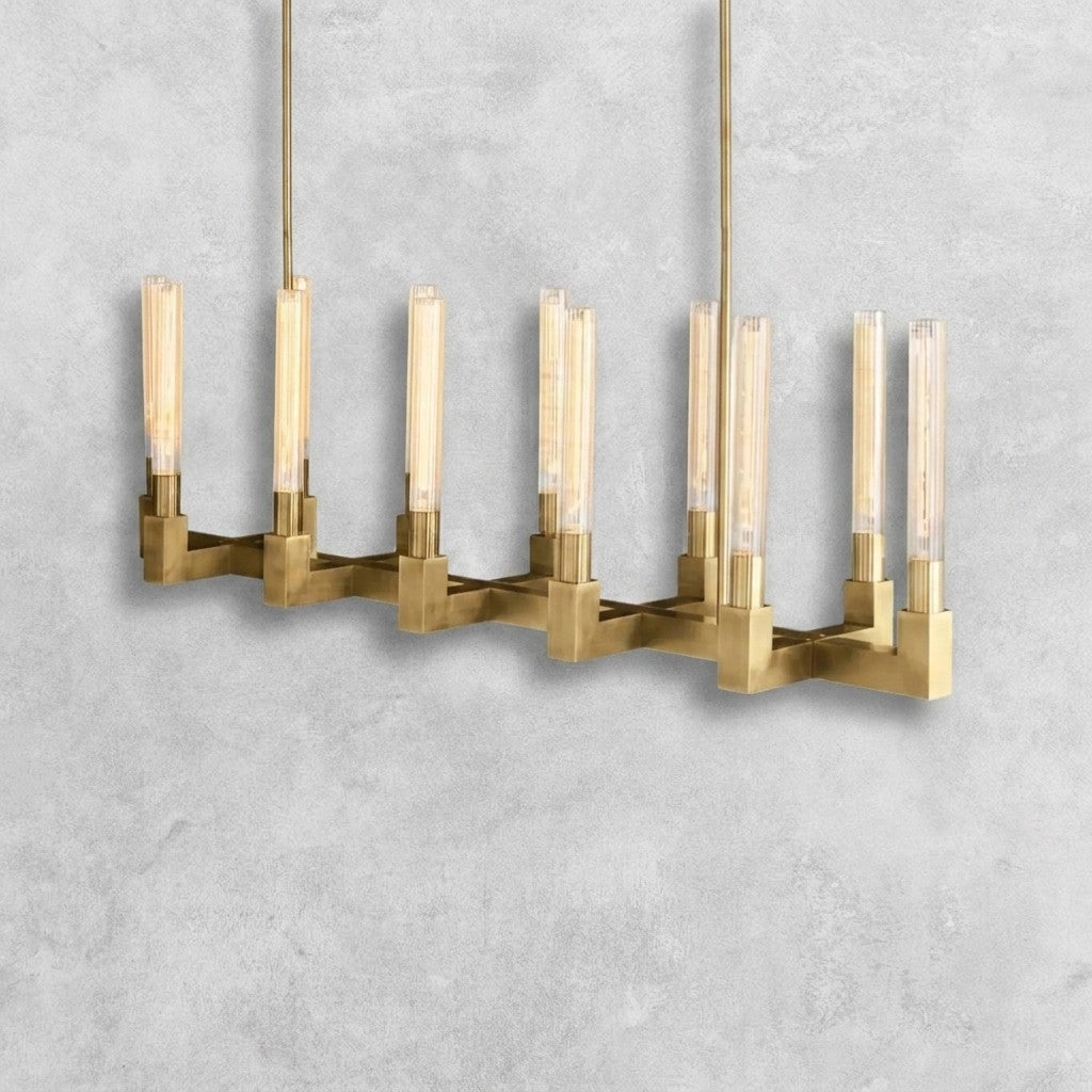 Pulse Candlestick Glass Linear Chandelier
