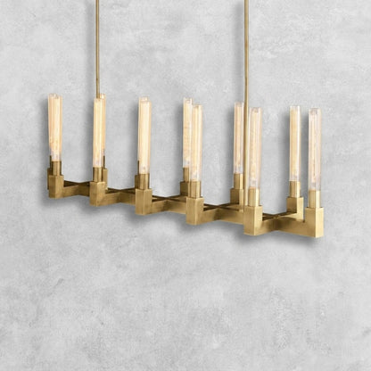 Pulse Candlestick Glass Linear Chandelier