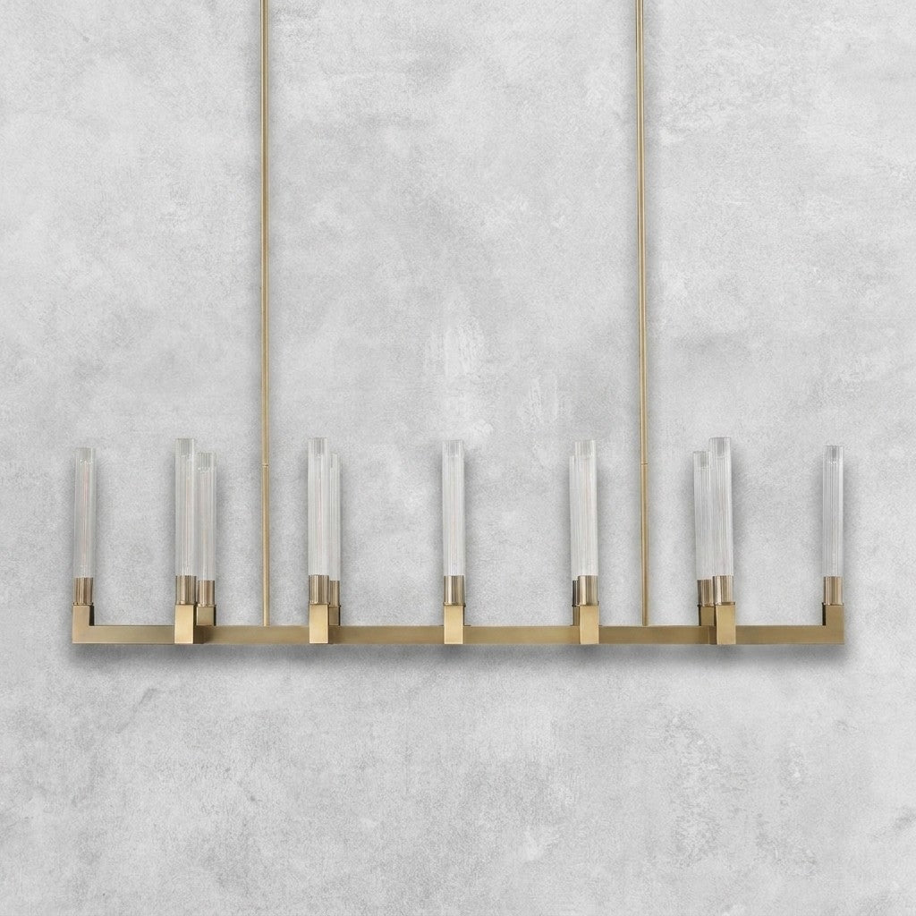 Pulse Candlestick Glass Linear Chandelier
