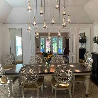 Raindrop Glass Linear Chandelier 54'' 72''