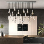 Raindrop Glass Linear Chandelier 54'' 72''
