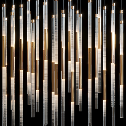 Frosted Tube Cluster Chandelier