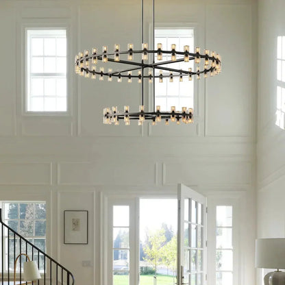Reger Crystal 2-Tier Round Chandelier 60"