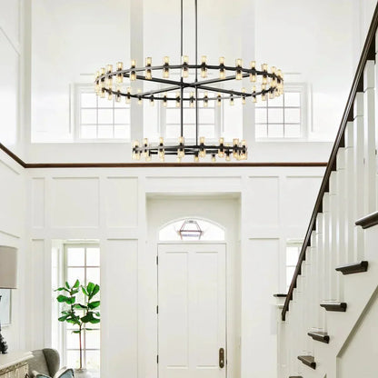 Reger Crystal 2-Tier Round Chandelier 60"