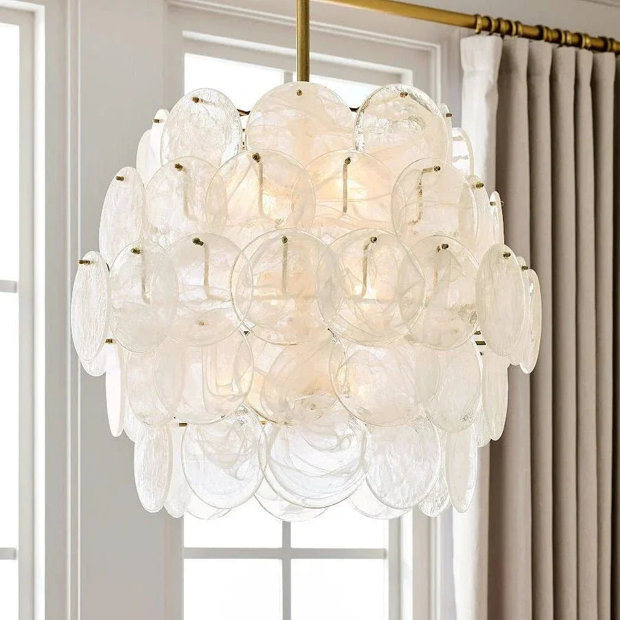 Riviera Glass Disc Chandelier 26"