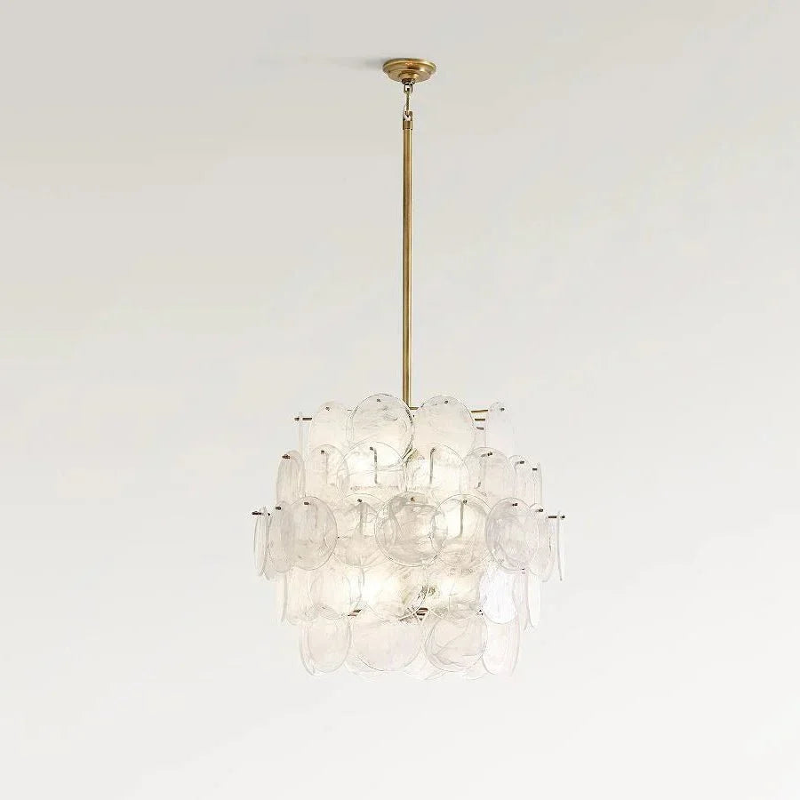 Riviera Glass Disc Chandelier 26"