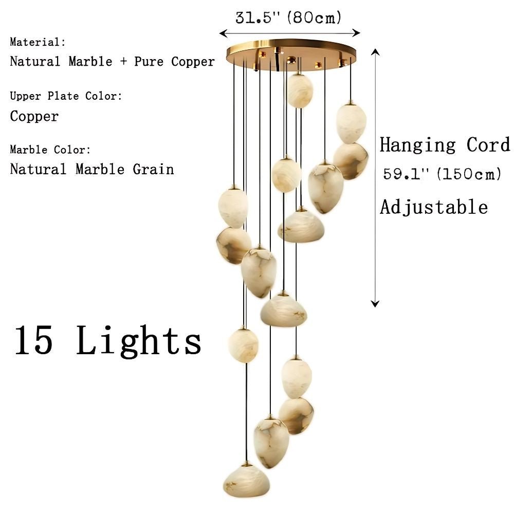 Sage Marble Chandelier