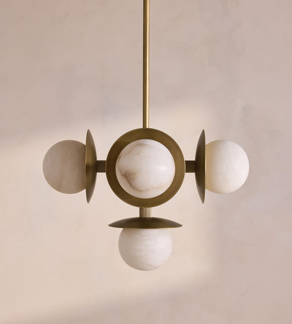 Snowflake Alabaster Orb Chandelier