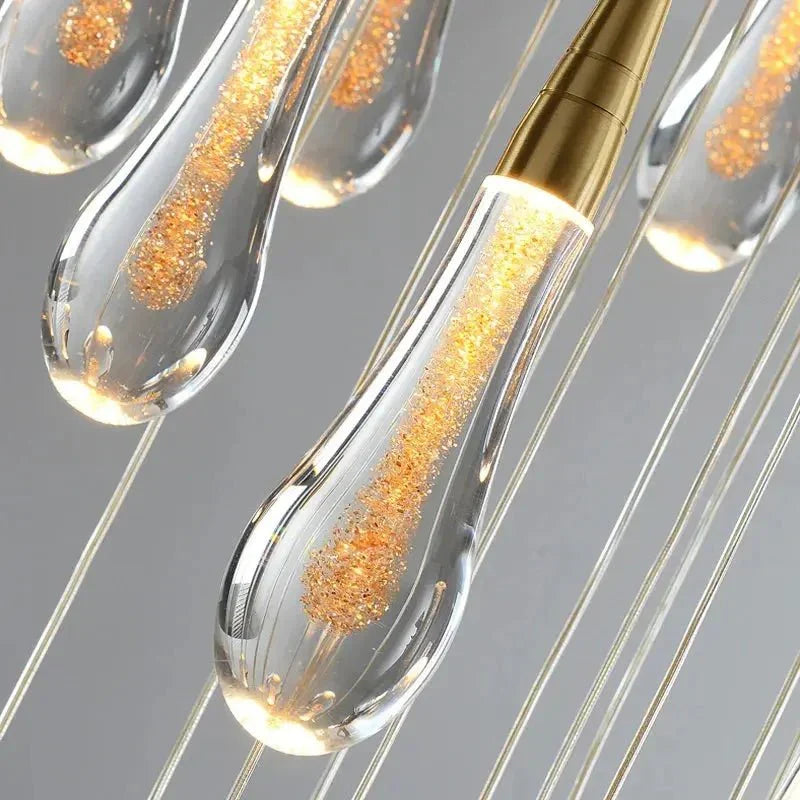Spiral Raindrop Staircase Ceiling Lighting