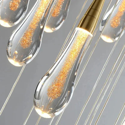 Spiral Raindrop Staircase Ceiling Lighting