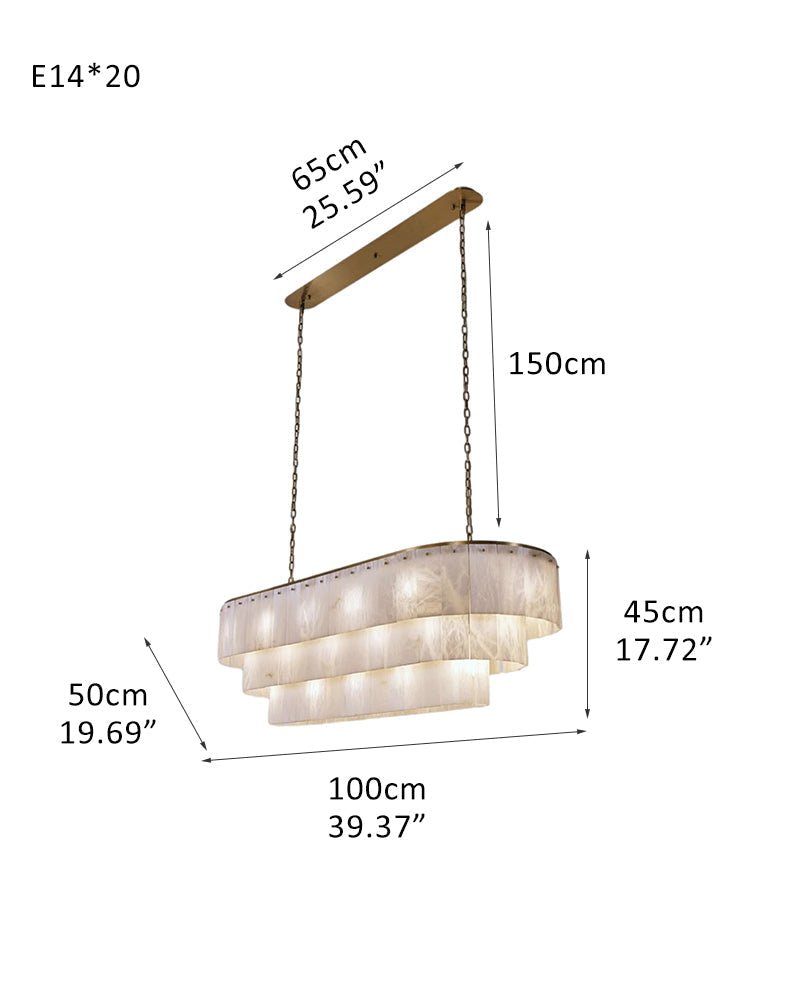 Stairwell Luxury Modern LED High Ceiling Large Alabaster Chandelier