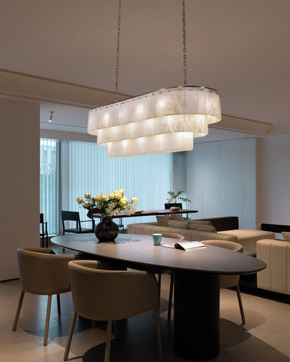 Stairwell Luxury Modern LED High Ceiling Large Alabaster Chandelier
