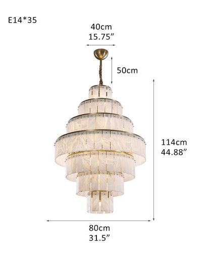 Stairwell Luxury Modern LED High Ceiling Large Alabaster Chandelier