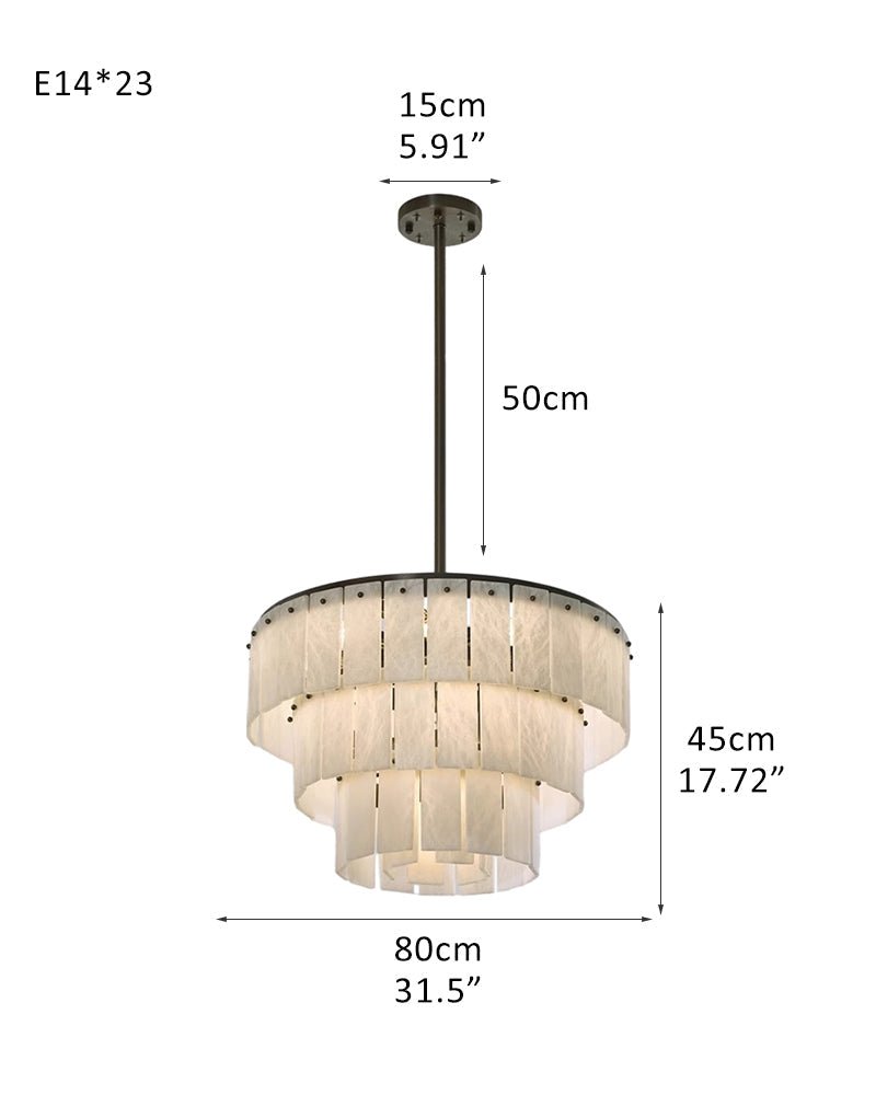 Stairwell Luxury Modern LED High Ceiling Large Alabaster Chandelier