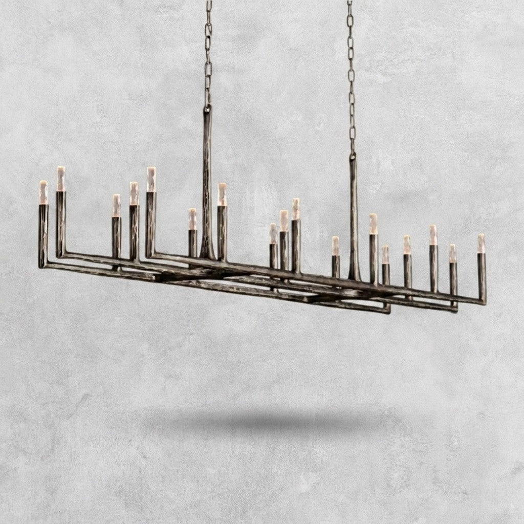 Thalen Hand-Forged Rectangle Chandelier 54'' 72''