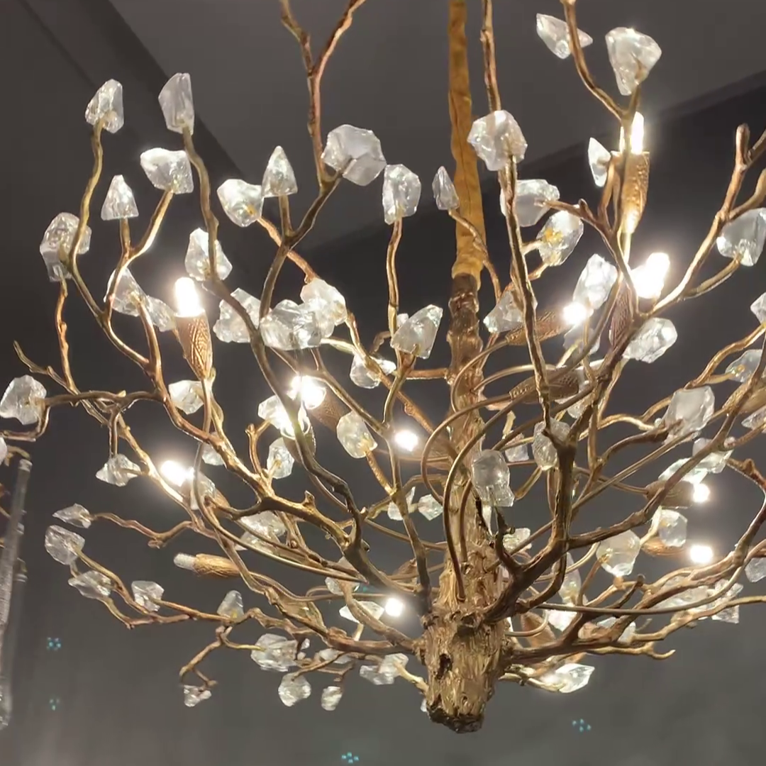 Gemstone Branch Chandelier with Artistic Design for Bedroom or Living Room