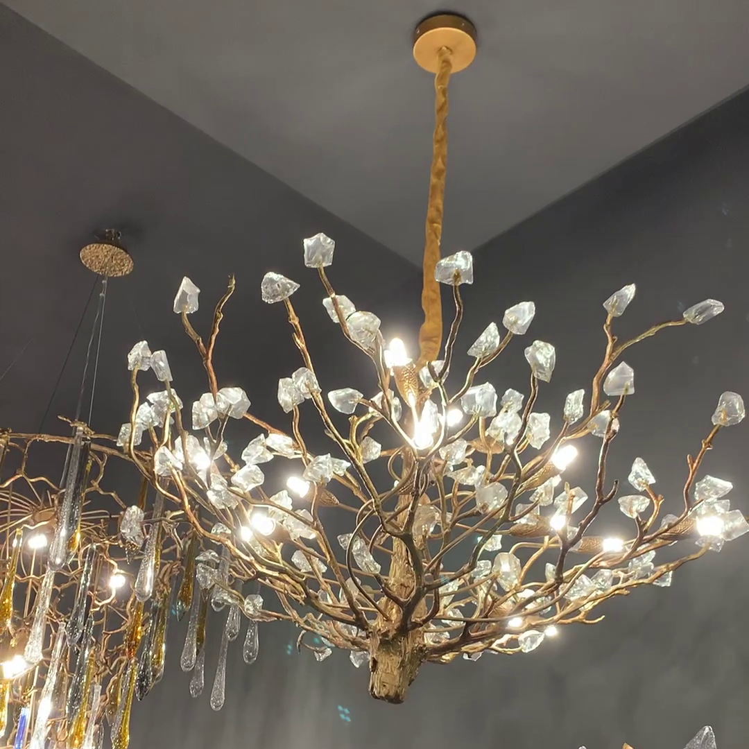Gemstone Branch Chandelier with Artistic Design for Bedroom or Living Room