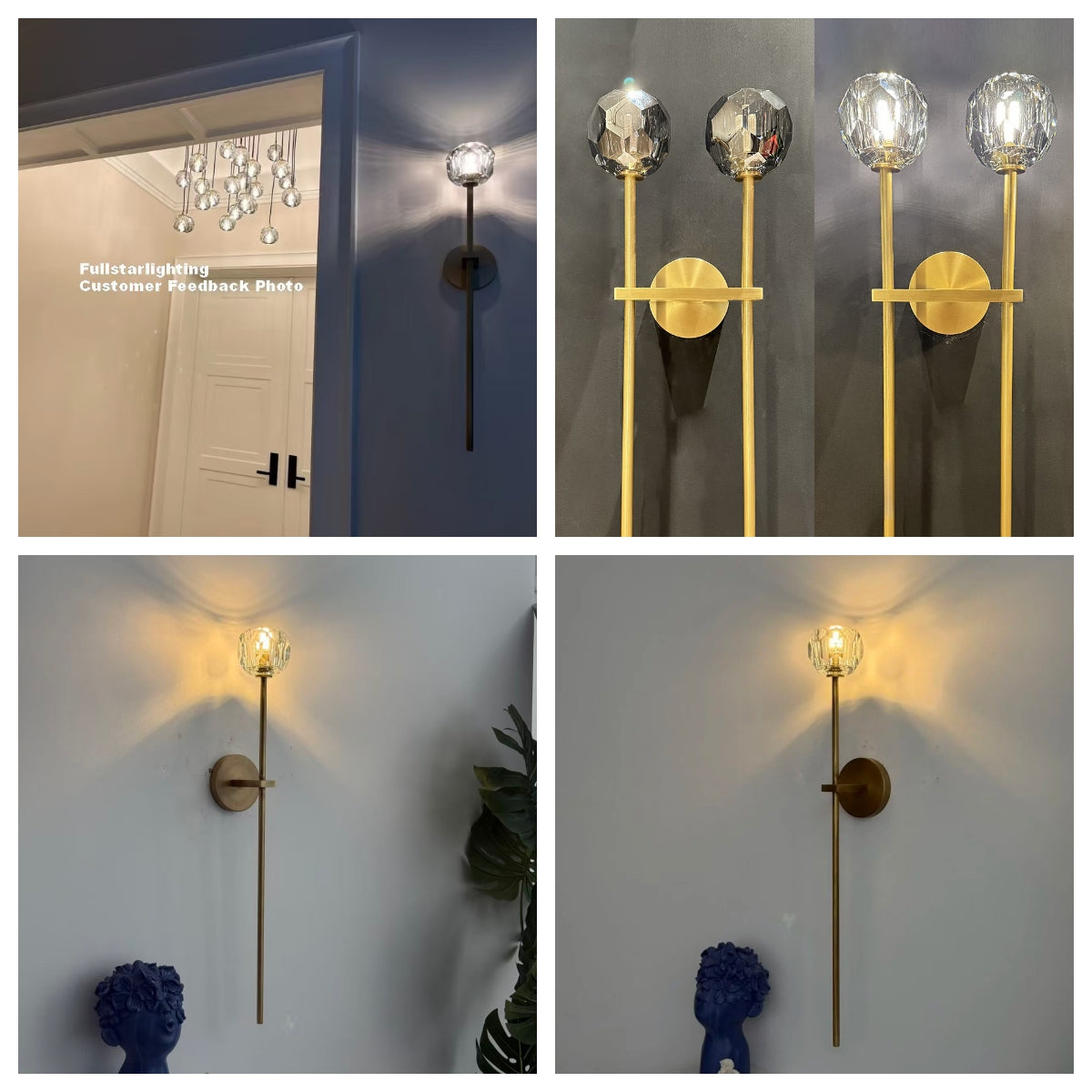 Beyle di Cristal Smoke Glass Grand Sconce